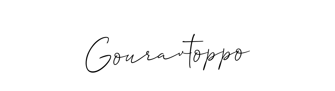 Also You can easily find your signature by using the search form. We will create Gouravtoppo name handwritten signature images for you free of cost using Allison_Script sign style. Gouravtoppo signature style 2 images and pictures png