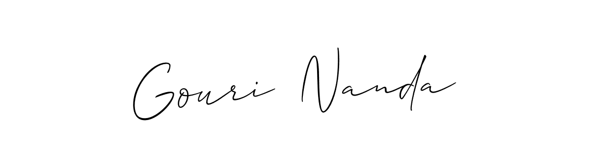 Check out images of Autograph of Gouri  Nanda name. Actor Gouri  Nanda Signature Style. Allison_Script is a professional sign style online. Gouri  Nanda signature style 2 images and pictures png