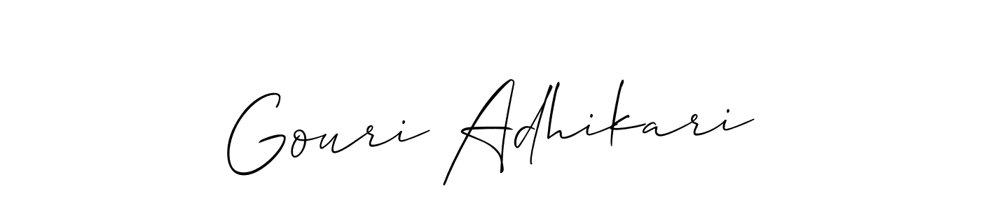 Use a signature maker to create a handwritten signature online. With this signature software, you can design (Allison_Script) your own signature for name Gouri Adhikari. Gouri Adhikari signature style 2 images and pictures png