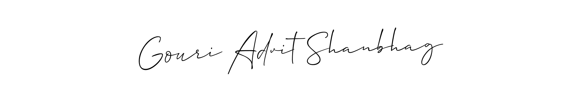 Create a beautiful signature design for name Gouri Advit Shanbhag. With this signature (Allison_Script) fonts, you can make a handwritten signature for free. Gouri Advit Shanbhag signature style 2 images and pictures png