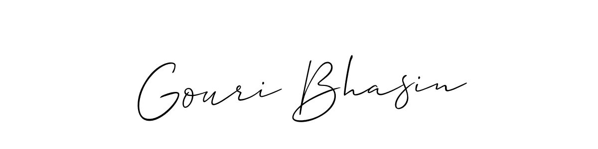 How to Draw Gouri Bhasin signature style? Allison_Script is a latest design signature styles for name Gouri Bhasin. Gouri Bhasin signature style 2 images and pictures png