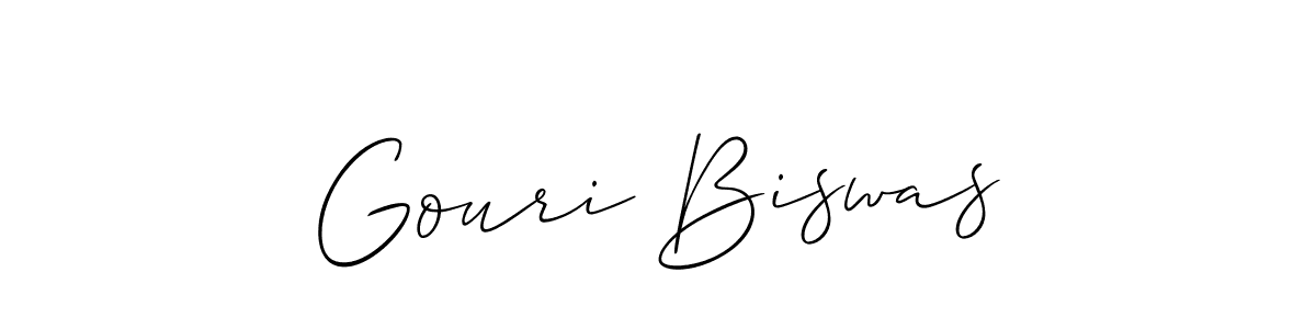 Make a beautiful signature design for name Gouri Biswas. With this signature (Allison_Script) style, you can create a handwritten signature for free. Gouri Biswas signature style 2 images and pictures png