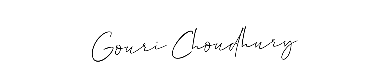How to make Gouri Choudhury name signature. Use Allison_Script style for creating short signs online. This is the latest handwritten sign. Gouri Choudhury signature style 2 images and pictures png