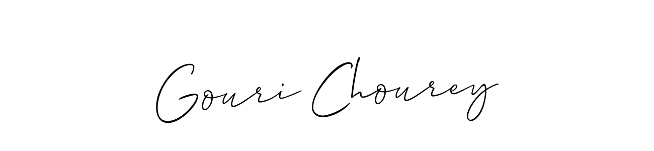 Design your own signature with our free online signature maker. With this signature software, you can create a handwritten (Allison_Script) signature for name Gouri Chourey. Gouri Chourey signature style 2 images and pictures png