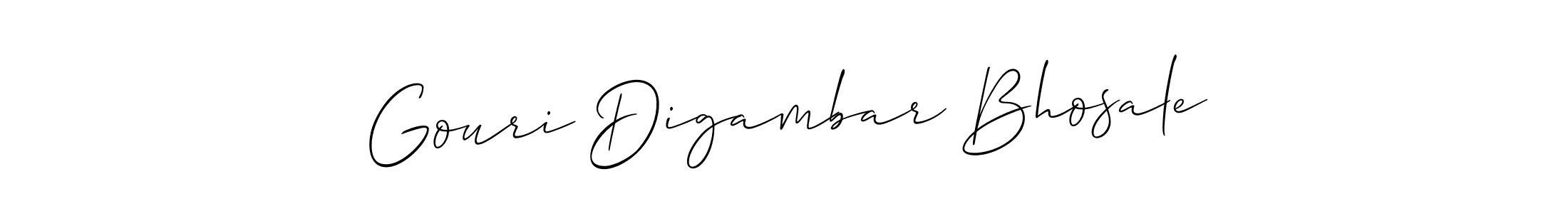 How to make Gouri Digambar Bhosale name signature. Use Allison_Script style for creating short signs online. This is the latest handwritten sign. Gouri Digambar Bhosale signature style 2 images and pictures png