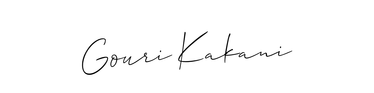 The best way (Allison_Script) to make a short signature is to pick only two or three words in your name. The name Gouri Kakani include a total of six letters. For converting this name. Gouri Kakani signature style 2 images and pictures png