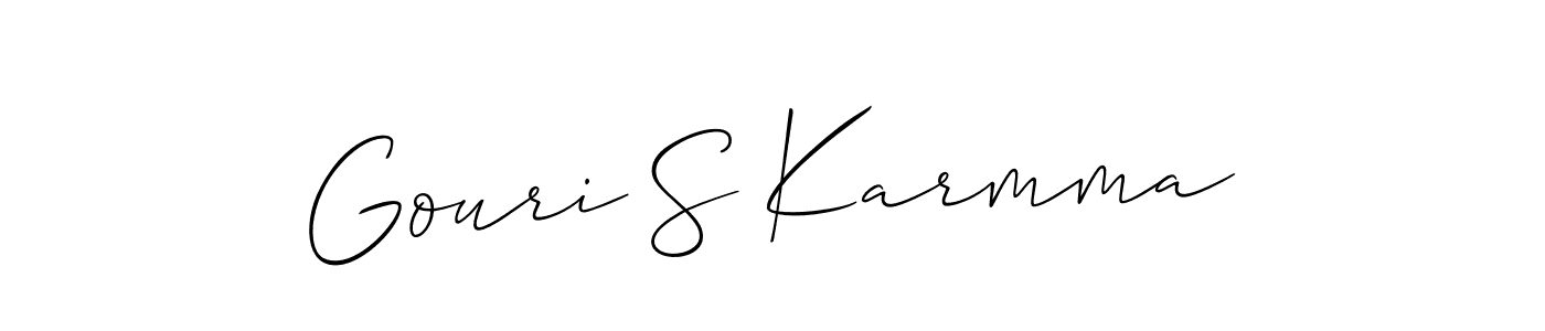 Allison_Script is a professional signature style that is perfect for those who want to add a touch of class to their signature. It is also a great choice for those who want to make their signature more unique. Get Gouri S Karmma name to fancy signature for free. Gouri S Karmma signature style 2 images and pictures png