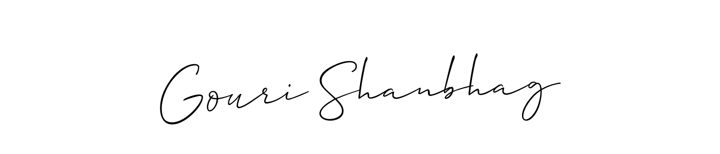 Make a short Gouri Shanbhag signature style. Manage your documents anywhere anytime using Allison_Script. Create and add eSignatures, submit forms, share and send files easily. Gouri Shanbhag signature style 2 images and pictures png