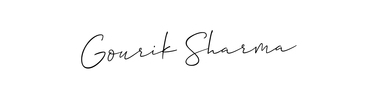 How to make Gourik Sharma name signature. Use Allison_Script style for creating short signs online. This is the latest handwritten sign. Gourik Sharma signature style 2 images and pictures png