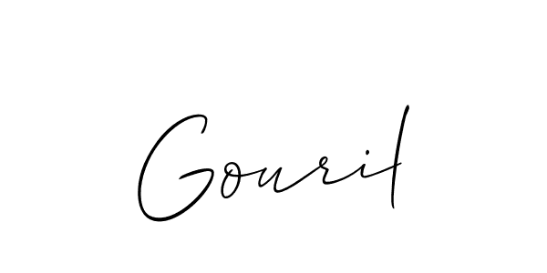 The best way (Allison_Script) to make a short signature is to pick only two or three words in your name. The name Gouril include a total of six letters. For converting this name. Gouril signature style 2 images and pictures png