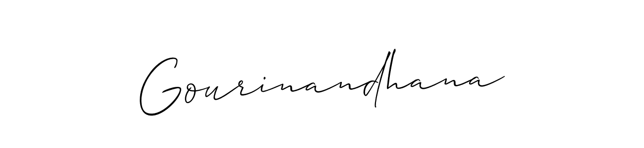 The best way (Allison_Script) to make a short signature is to pick only two or three words in your name. The name Gourinandhana include a total of six letters. For converting this name. Gourinandhana signature style 2 images and pictures png