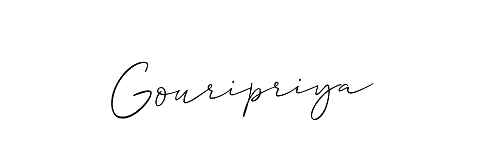 How to make Gouripriya name signature. Use Allison_Script style for creating short signs online. This is the latest handwritten sign. Gouripriya signature style 2 images and pictures png