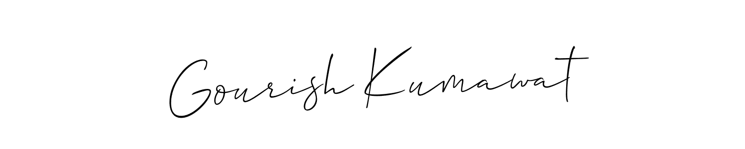 Also You can easily find your signature by using the search form. We will create Gourish Kumawat name handwritten signature images for you free of cost using Allison_Script sign style. Gourish Kumawat signature style 2 images and pictures png