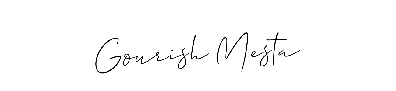 How to make Gourish Mesta signature? Allison_Script is a professional autograph style. Create handwritten signature for Gourish Mesta name. Gourish Mesta signature style 2 images and pictures png