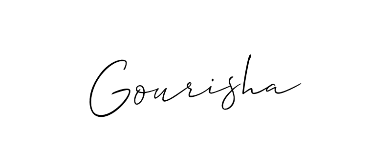 Also we have Gourisha name is the best signature style. Create professional handwritten signature collection using Allison_Script autograph style. Gourisha signature style 2 images and pictures png