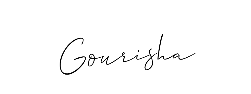 Create a beautiful signature design for name Gourisha. With this signature (Allison_Script) fonts, you can make a handwritten signature for free. Gourisha signature style 2 images and pictures png