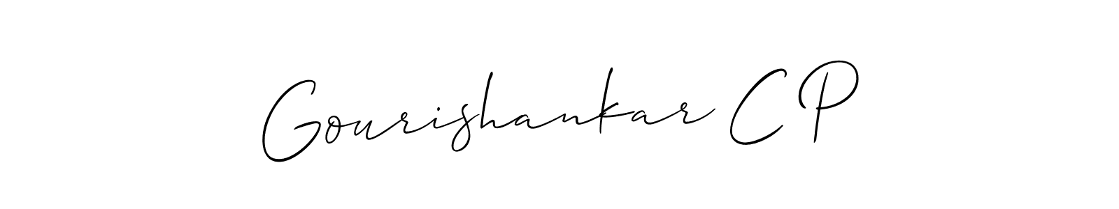 Also we have Gourishankar C P name is the best signature style. Create professional handwritten signature collection using Allison_Script autograph style. Gourishankar C P signature style 2 images and pictures png