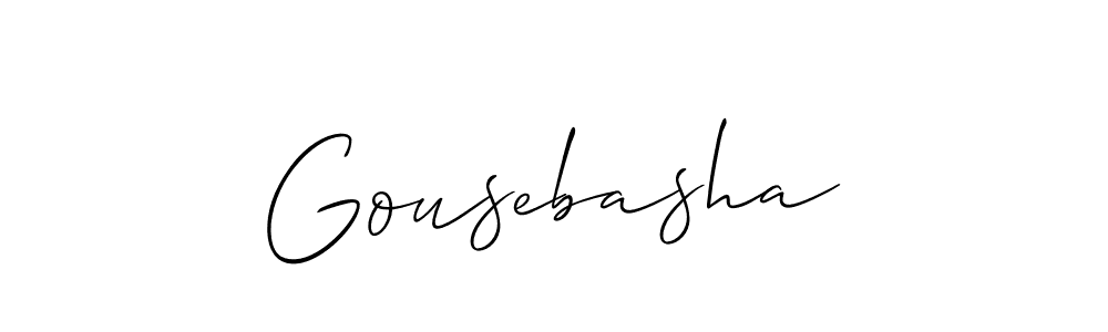 How to Draw Gousebasha signature style? Allison_Script is a latest design signature styles for name Gousebasha. Gousebasha signature style 2 images and pictures png