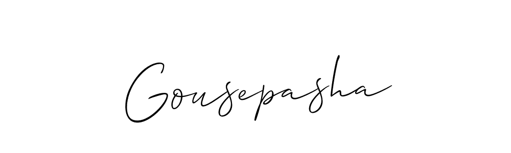 It looks lik you need a new signature style for name Gousepasha. Design unique handwritten (Allison_Script) signature with our free signature maker in just a few clicks. Gousepasha signature style 2 images and pictures png