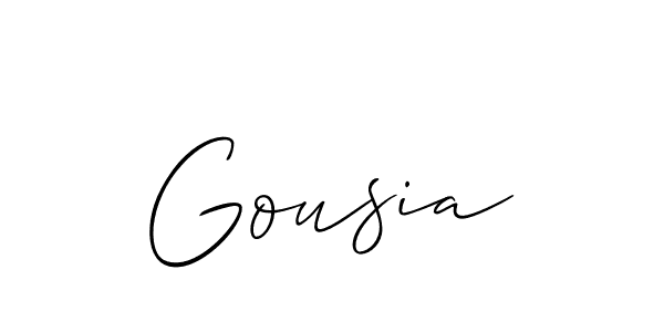 The best way (Allison_Script) to make a short signature is to pick only two or three words in your name. The name Gousia include a total of six letters. For converting this name. Gousia signature style 2 images and pictures png