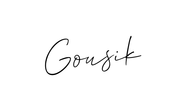 It looks lik you need a new signature style for name Gousik. Design unique handwritten (Allison_Script) signature with our free signature maker in just a few clicks. Gousik signature style 2 images and pictures png