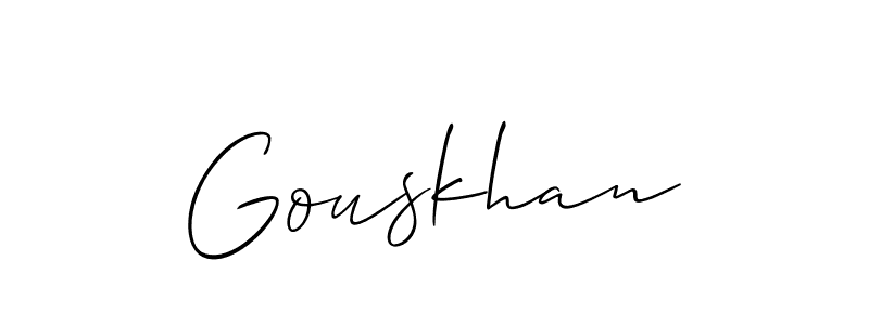 How to Draw Gouskhan signature style? Allison_Script is a latest design signature styles for name Gouskhan. Gouskhan signature style 2 images and pictures png