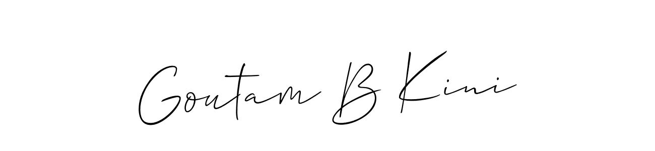 Similarly Allison_Script is the best handwritten signature design. Signature creator online .You can use it as an online autograph creator for name Goutam B Kini. Goutam B Kini signature style 2 images and pictures png