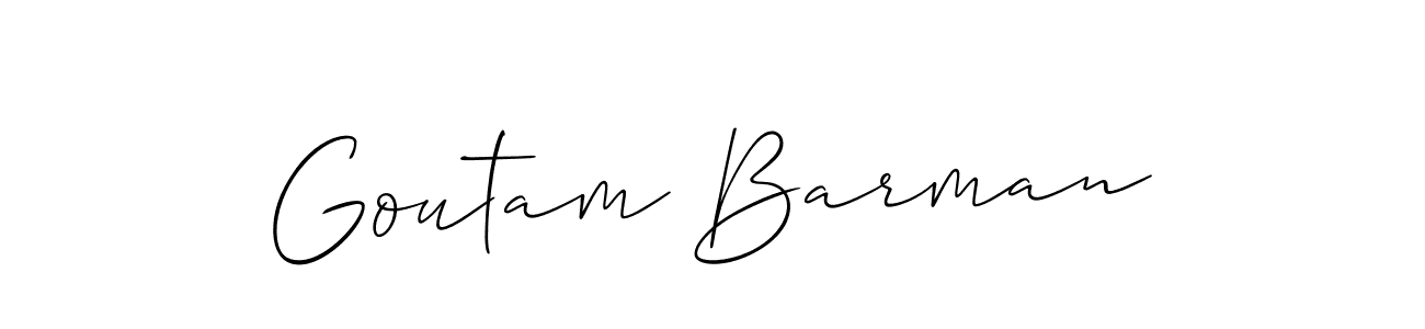 You should practise on your own different ways (Allison_Script) to write your name (Goutam Barman) in signature. don't let someone else do it for you. Goutam Barman signature style 2 images and pictures png