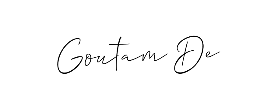 Use a signature maker to create a handwritten signature online. With this signature software, you can design (Allison_Script) your own signature for name Goutam De. Goutam De signature style 2 images and pictures png