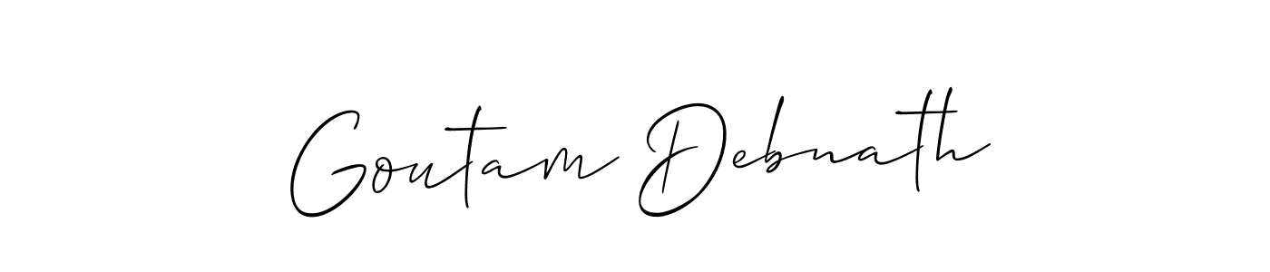 Allison_Script is a professional signature style that is perfect for those who want to add a touch of class to their signature. It is also a great choice for those who want to make their signature more unique. Get Goutam Debnath name to fancy signature for free. Goutam Debnath signature style 2 images and pictures png