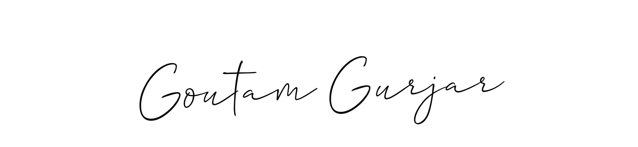 Create a beautiful signature design for name Goutam Gurjar. With this signature (Allison_Script) fonts, you can make a handwritten signature for free. Goutam Gurjar signature style 2 images and pictures png