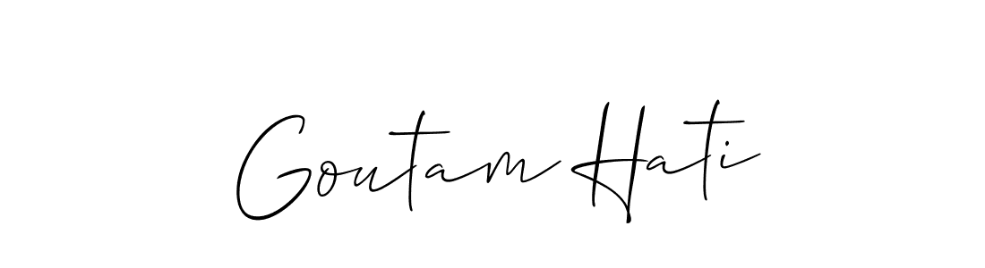 Make a beautiful signature design for name Goutam Hati. With this signature (Allison_Script) style, you can create a handwritten signature for free. Goutam Hati signature style 2 images and pictures png