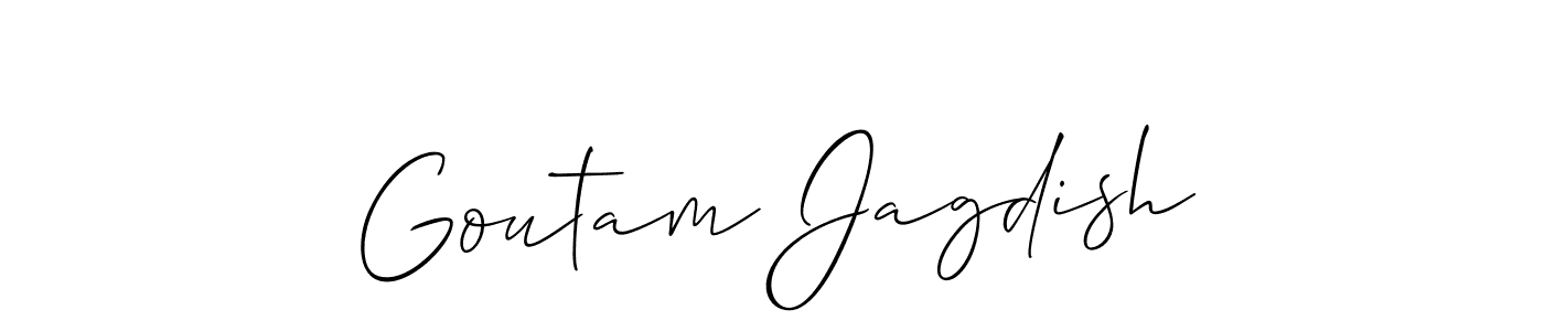 Use a signature maker to create a handwritten signature online. With this signature software, you can design (Allison_Script) your own signature for name Goutam Jagdish. Goutam Jagdish signature style 2 images and pictures png