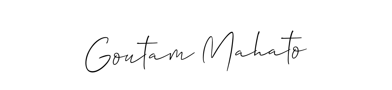 How to Draw Goutam Mahato signature style? Allison_Script is a latest design signature styles for name Goutam Mahato. Goutam Mahato signature style 2 images and pictures png