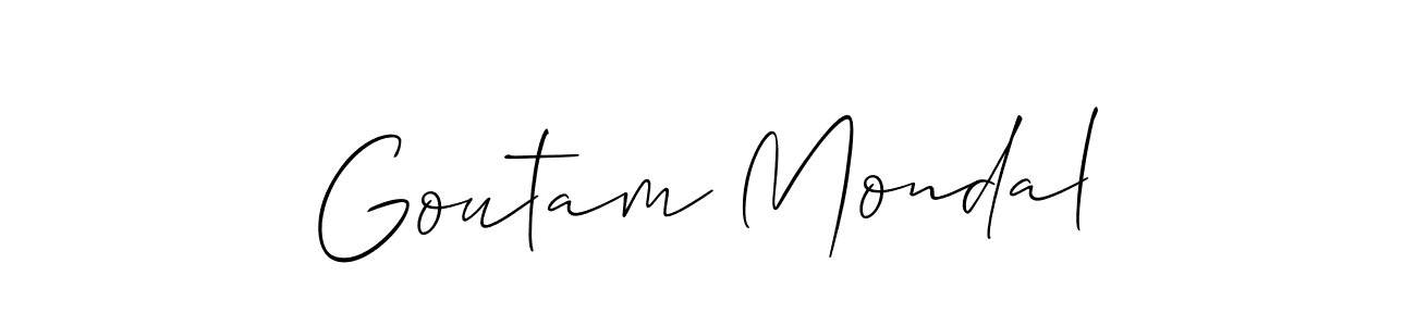 Make a short Goutam Mondal signature style. Manage your documents anywhere anytime using Allison_Script. Create and add eSignatures, submit forms, share and send files easily. Goutam Mondal signature style 2 images and pictures png