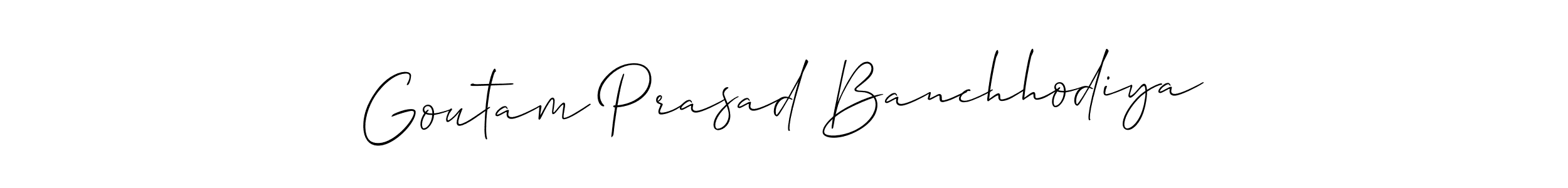 Use a signature maker to create a handwritten signature online. With this signature software, you can design (Allison_Script) your own signature for name Goutam Prasad Banchhodiya. Goutam Prasad Banchhodiya signature style 2 images and pictures png