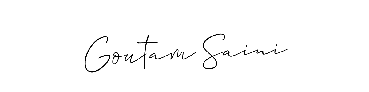 Make a short Goutam Saini signature style. Manage your documents anywhere anytime using Allison_Script. Create and add eSignatures, submit forms, share and send files easily. Goutam Saini signature style 2 images and pictures png