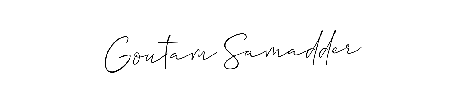 This is the best signature style for the Goutam Samadder name. Also you like these signature font (Allison_Script). Mix name signature. Goutam Samadder signature style 2 images and pictures png