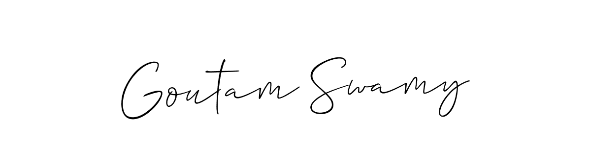 Make a beautiful signature design for name Goutam Swamy. With this signature (Allison_Script) style, you can create a handwritten signature for free. Goutam Swamy signature style 2 images and pictures png