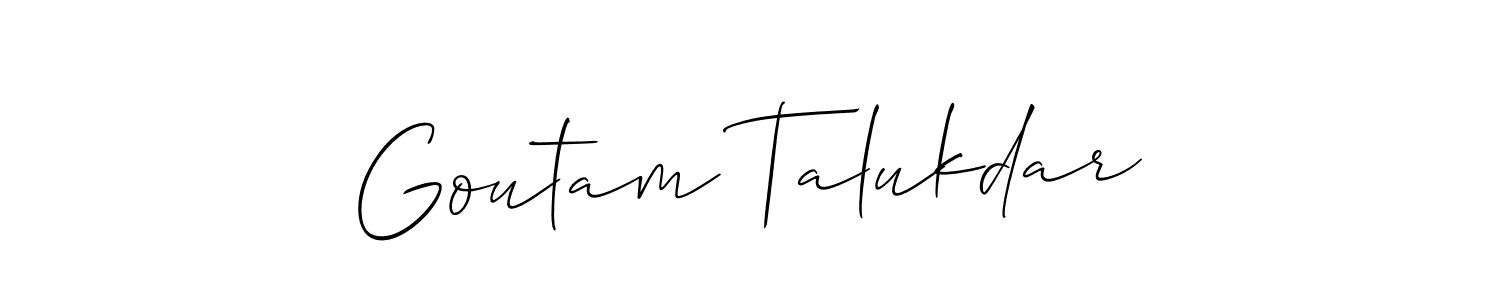 Goutam Talukdar stylish signature style. Best Handwritten Sign (Allison_Script) for my name. Handwritten Signature Collection Ideas for my name Goutam Talukdar. Goutam Talukdar signature style 2 images and pictures png