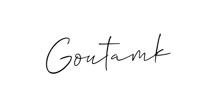 Make a beautiful signature design for name Goutamk. With this signature (Allison_Script) style, you can create a handwritten signature for free. Goutamk signature style 2 images and pictures png