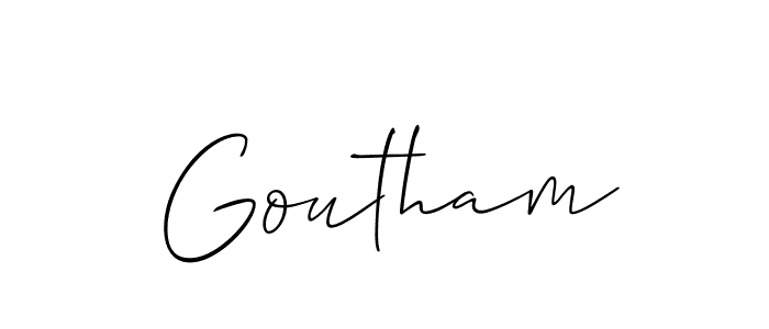 How to Draw Goutham signature style? Allison_Script is a latest design signature styles for name Goutham. Goutham signature style 2 images and pictures png