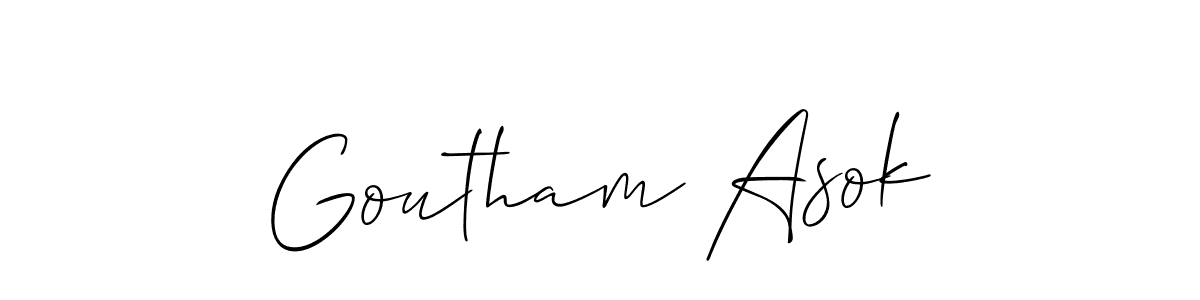 Similarly Allison_Script is the best handwritten signature design. Signature creator online .You can use it as an online autograph creator for name Goutham Asok. Goutham Asok signature style 2 images and pictures png