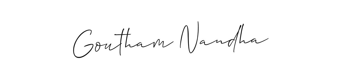 How to make Goutham Nandha signature? Allison_Script is a professional autograph style. Create handwritten signature for Goutham Nandha name. Goutham Nandha signature style 2 images and pictures png