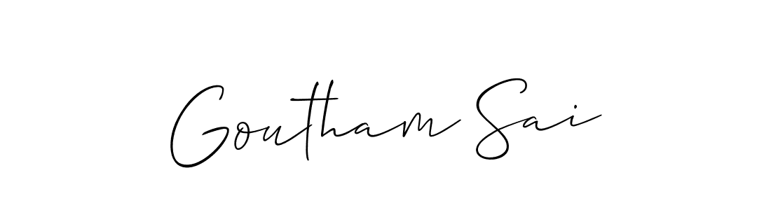 Use a signature maker to create a handwritten signature online. With this signature software, you can design (Allison_Script) your own signature for name Goutham Sai. Goutham Sai signature style 2 images and pictures png