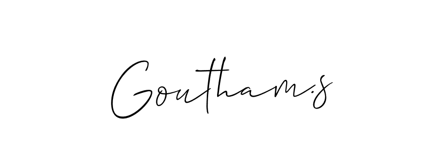 It looks lik you need a new signature style for name Goutham.s. Design unique handwritten (Allison_Script) signature with our free signature maker in just a few clicks. Goutham.s signature style 2 images and pictures png