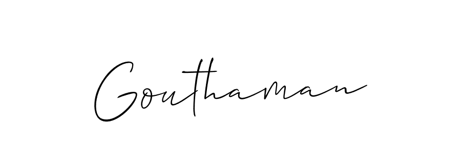 if you are searching for the best signature style for your name Gouthaman. so please give up your signature search. here we have designed multiple signature styles  using Allison_Script. Gouthaman signature style 2 images and pictures png