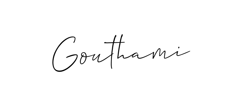 Also we have Gouthami name is the best signature style. Create professional handwritten signature collection using Allison_Script autograph style. Gouthami signature style 2 images and pictures png