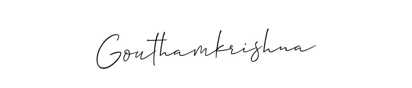 It looks lik you need a new signature style for name Gouthamkrishna. Design unique handwritten (Allison_Script) signature with our free signature maker in just a few clicks. Gouthamkrishna signature style 2 images and pictures png