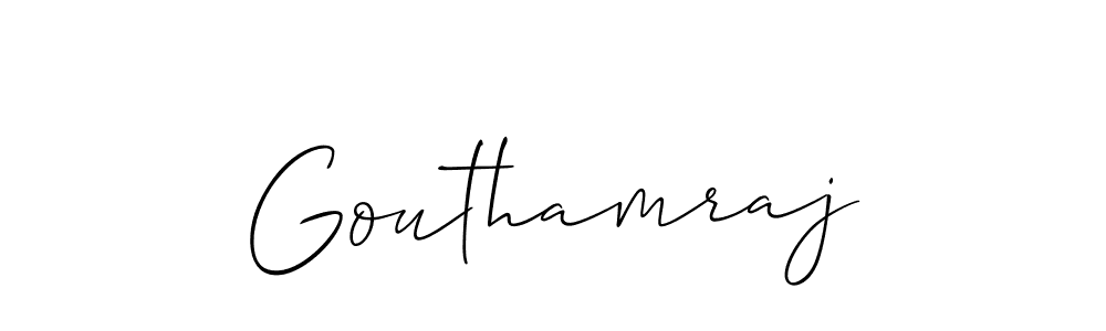 Also we have Gouthamraj name is the best signature style. Create professional handwritten signature collection using Allison_Script autograph style. Gouthamraj signature style 2 images and pictures png